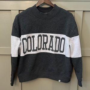 47 Colorado Crew Neck Pullover Sweatshirt Gray Stripe Size Large